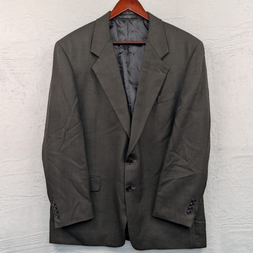 VTG Jones New York Blazer Men's 46R Gray Brown Wool Suit Jacket Dark Academia